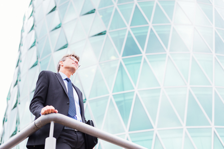 Businessman In Frankfurt mainの写真素材