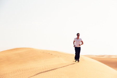 Jogging In The Desertの写真素材