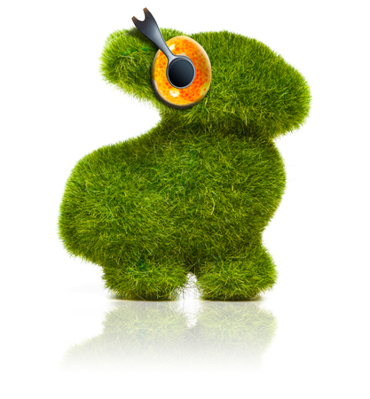 Easter Bunny Listening To Musicの写真素材