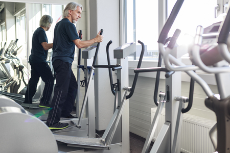 Senior Caucasian Man Working Outの写真素材