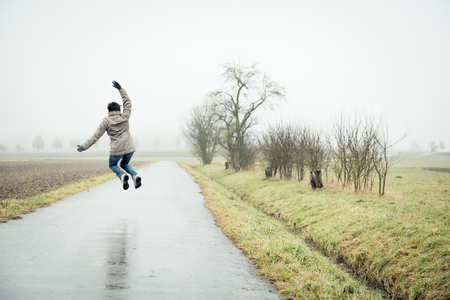 Senior Woman Jumpingの写真素材