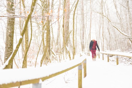 Young Woman Enjoying Winterの写真素材