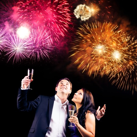 Couple Enjoying New Years Eveの写真素材