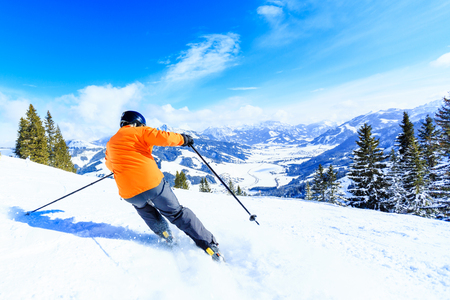 Senior Man Skiingの写真素材