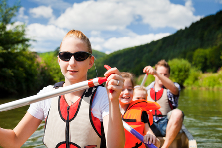 Young Family Canoeingの写真素材