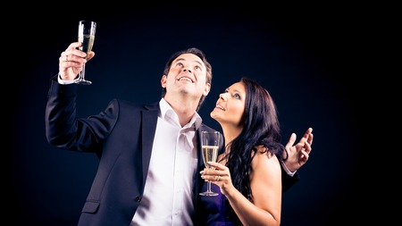 Couple Enjoying New Years Eveの写真素材