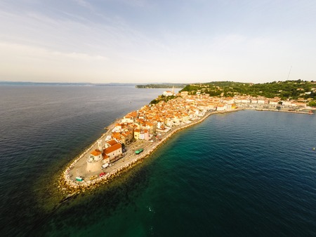 Aerial View Of The City Of Piran, Sloveniaの写真素材