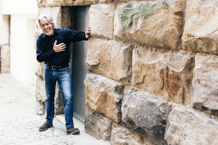 Senior Having Heart Attackの写真素材