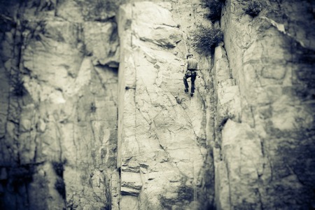 Young Climber Rock Climbingの写真素材