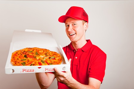 Pizza Delivery Boyの写真素材