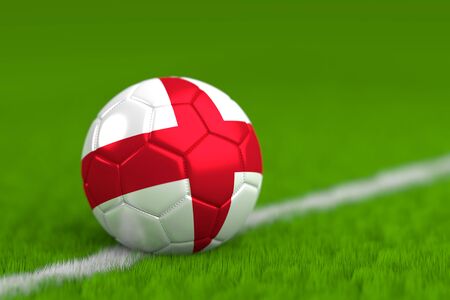 Soccer Ball With English Flag 3D Renderの写真素材