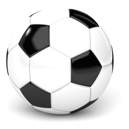Soccer Ball on White 3D Renderの写真素材