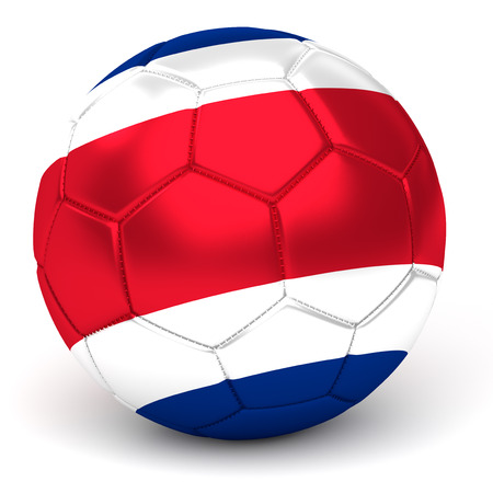 Soccer Ball With Costa Rican Flag 3D Renderの写真素材