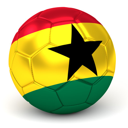 Soccer Ball With Ghanaian Flag 3D Renderの写真素材