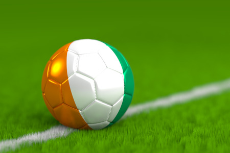 Soccer Ball With Ivorian Flag 3D Renderの写真素材