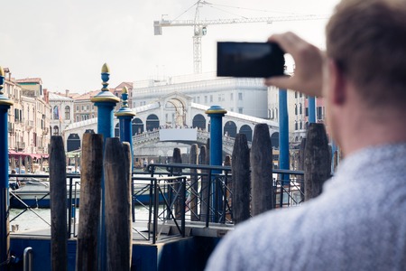 Tourist To Venice Taking Picturesの写真素材