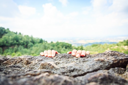 Young Climber Rock Climbingの写真素材