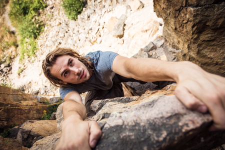 Young Climber Rock Climbingの写真素材