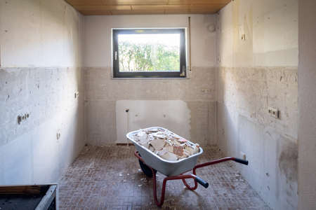 Home Renovation Project, Removing Tilesの写真素材