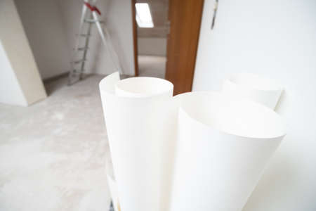 Home Renovation Project, Installing Wallpaperの写真素材