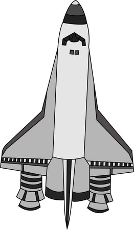 Flat style rocket launch in the night sky flying over clouds. Space ship in smoke clouds. Business and Start up with copy space concept templateのイラスト素材