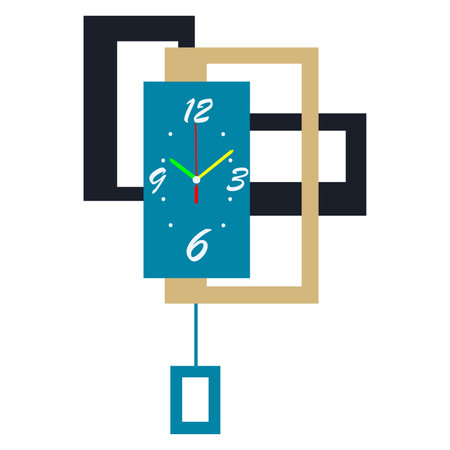 Wall clock template with mechanical moving gear skeleton. Digital cut home Laser metal wood cutting. Steampunk stencil. Simple clock face with numerals and arrow. Vector watのイラスト素材