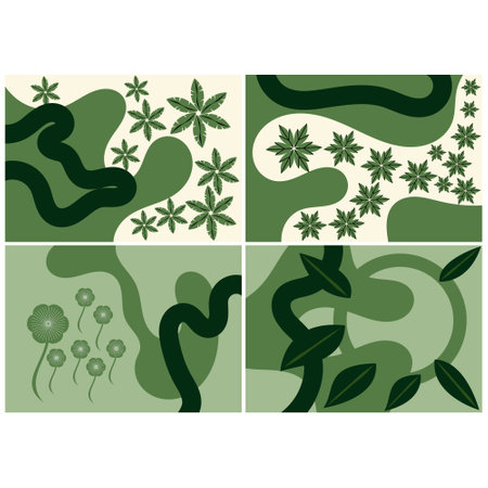 The artwork could be interpreted as a representation of natural landscapes or a meditation on the beauty of natureのイラスト素材