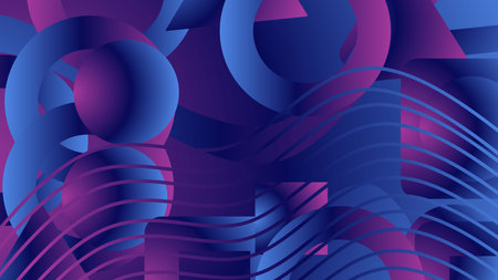 Abstract geometric background with purple and blue gradients. Vector illustration.のイラスト素材