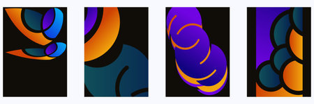 Set of abstract backgrounds for covers, banners, flyers and posters. Vector illustrationのイラスト素材