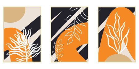 Set of creative universal cards. Hand Drawn textures. Perfect for invitations, greeting cards, blogs, posters and more.のイラスト素材
