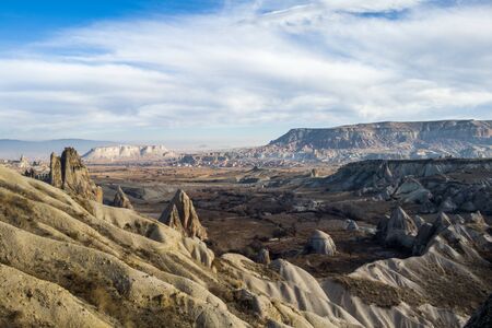 The valley of love in Goreme Cappadocia Turkey during the winter months. Nevsehirの写真素材