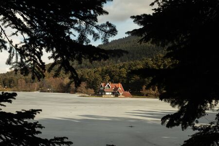 Golcuk Lake in Bolu, Turkey. In Winter