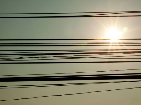 wire and sunset