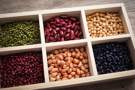 beans in the set boxの写真素材