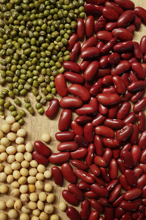 beans on the old wood tableの写真素材