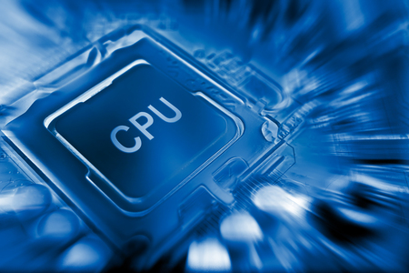CPU electronic circuit on motherboard computer