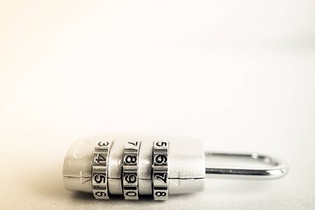combination padlock in blur style for security concept backgroundの写真素材
