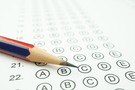 Answer sheet and pencil for education conceptの写真素材