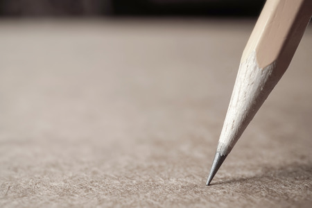 pencils on craft paper backgroundの写真素材