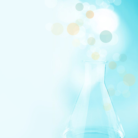 bottle laboratory glassware in soft color and blurred bokeh for background