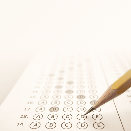 Answer sheet and pencil for education concept
