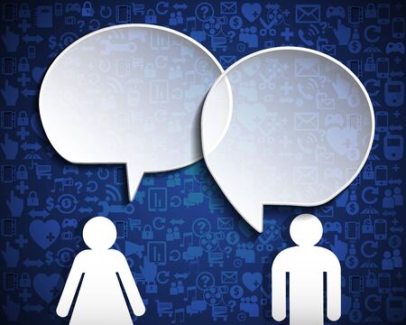Business and communication concept.Speech bubble with Social network  icons background.vector file.のイラスト素材