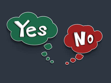 yes or no with speech bubble.Concept of choice.のイラスト素材