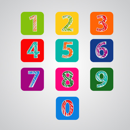 Numbers set.Vector illustration.のイラスト素材