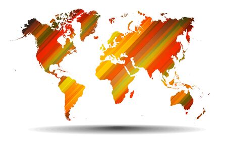 World map with Abstract  straight lines background.のイラスト素材