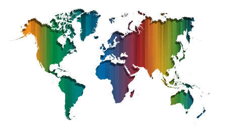 World map with Abstract  straight lines background.