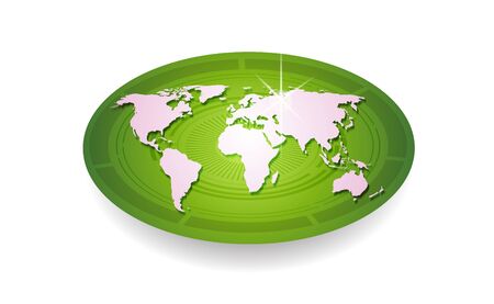 White map on green background.Vector fileのイラスト素材