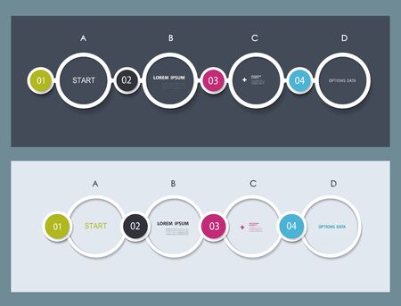 Infographic step by step template, can be used for infographics, number banners, graphic for website layoutのイラスト素材