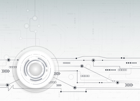 Vector illustration Abstract futuristic circuit board, hi-tech computer digital speed technology light grey color backgroundのイラスト素材