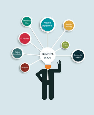 Businessman thinks of a new creative idea concept for business planのイラスト素材